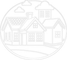 house coloring page for adults vector