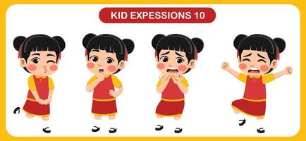 children with various expressions. Good for application in various design and other promotional needs vector
