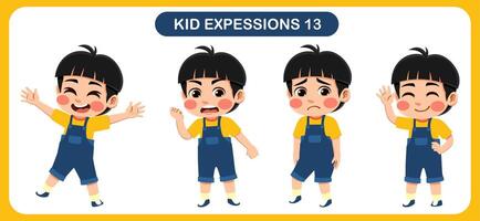 children with various expressions. Good for application in various design and other promotional needs vector