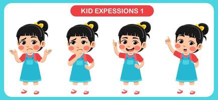 children with various expressions. Good for application in various design and other promotional needs vector