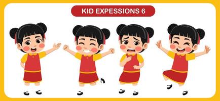 children with various expressions. Good for application in various design and other promotional needs vector