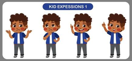 children with various expressions. Good for application in various design and other promotional needs vector