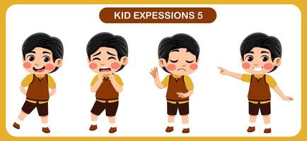 children with various expressions. Good for application in various design and other promotional needs vector