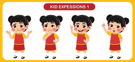 children with various expressions. Good for application in various design and other promotional needs vector