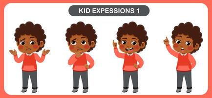 children with various expressions. Good for application in various design and other promotional needs vector