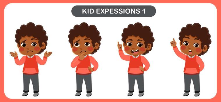 niños con varios expresiones bueno para solicitud en varios diseño y otro promocional necesidades vector
