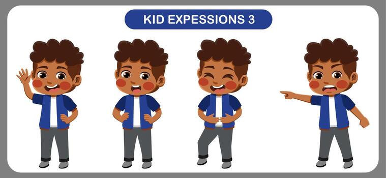 niños con varios expresiones bueno para solicitud en varios diseño y otro promocional necesidades vector