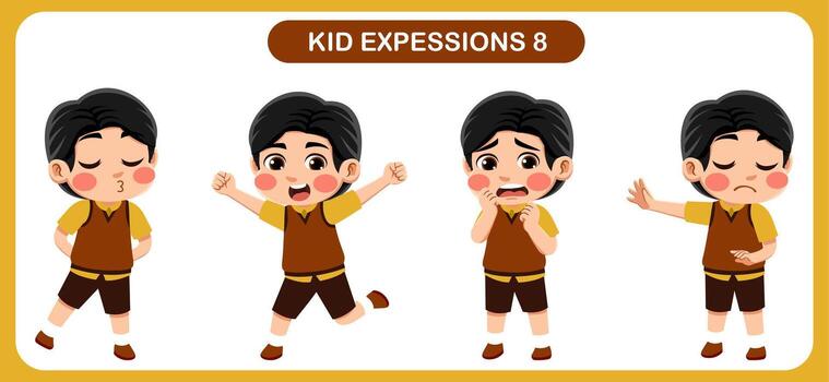 niños con varios expresiones bueno para solicitud en varios diseño y otro promocional necesidades vector