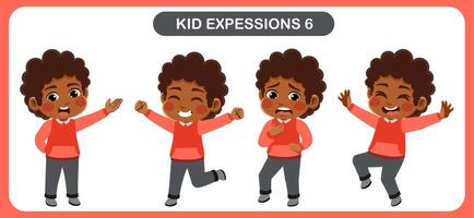 children with various expressions. Good for application in various design and other promotional needs vector