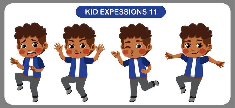 children with various expressions. Good for application in various design and other promotional needs vector