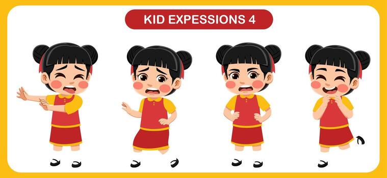 niños con varios expresiones bueno para solicitud en varios diseño y otro promocional necesidades vector