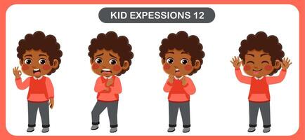 children with various expressions. Good for application in various design and other promotional needs vector