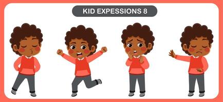 children with various expressions. Good for application in various design and other promotional needs vector