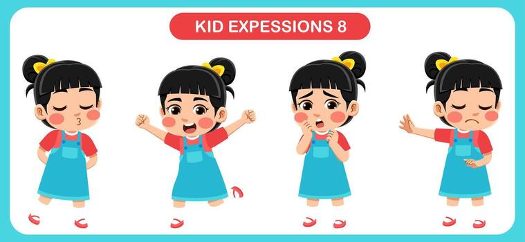 niños con varios expresiones bueno para solicitud en varios diseño y otro promocional necesidades vector