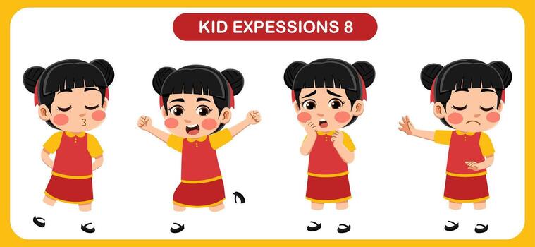 niños con varios expresiones bueno para solicitud en varios diseño y otro promocional necesidades vector