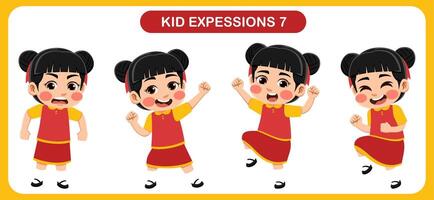 children with various expressions. Good for application in various design and other promotional needs vector