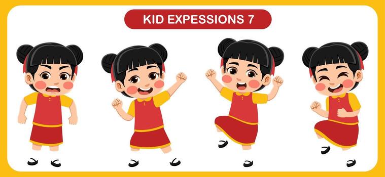 niños con varios expresiones bueno para solicitud en varios diseño y otro promocional necesidades vector