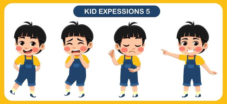 niños con varios expresiones bueno para solicitud en varios diseño y otro promocional necesidades vector