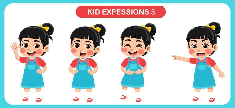 niños con varios expresiones bueno para solicitud en varios diseño y otro promocional necesidades vector
