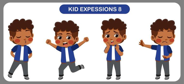 niños con varios expresiones bueno para solicitud en varios diseño y otro promocional necesidades vector
