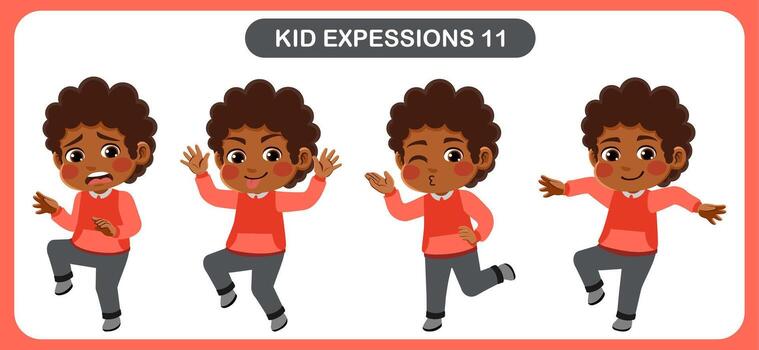 niños con varios expresiones bueno para solicitud en varios diseño y otro promocional necesidades vector