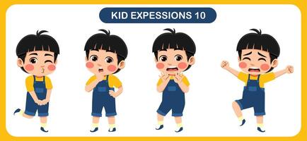 children with various expressions. Good for application in various design and other promotional needs vector