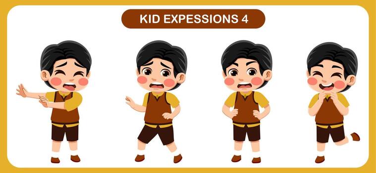 niños con varios expresiones bueno para solicitud en varios diseño y otro promocional necesidades vector