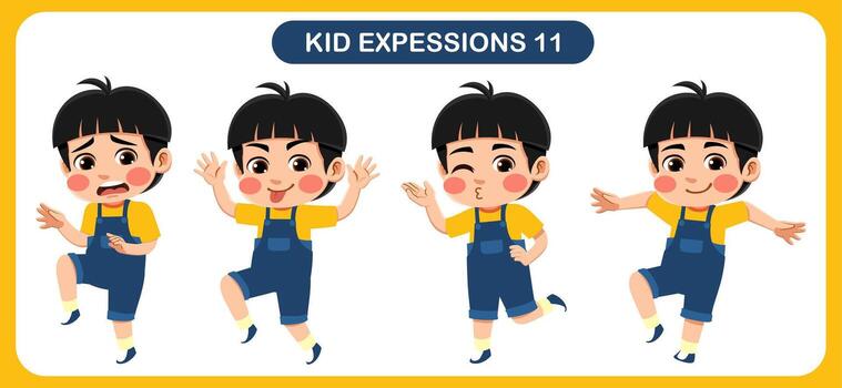 niños con varios expresiones bueno para solicitud en varios diseño y otro promocional necesidades vector