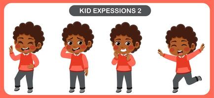 children with various expressions. Good for application in various design and other promotional needs vector