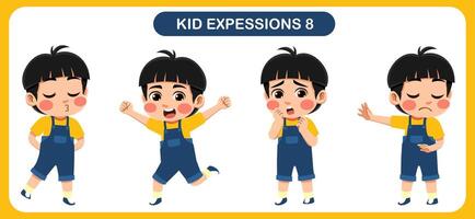 children with various expressions. Good for application in various design and other promotional needs vector