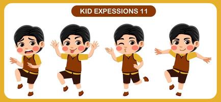 children with various expressions. Good for application in various design and other promotional needs vector