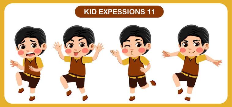 niños con varios expresiones bueno para solicitud en varios diseño y otro promocional necesidades vector