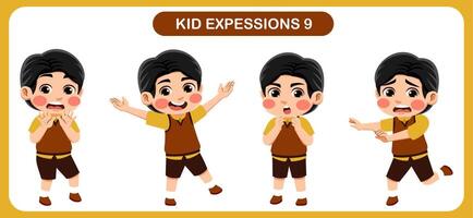 children with various expressions. Good for application in various design and other promotional needs vector