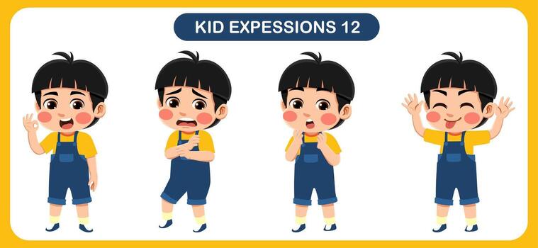 niños con varios expresiones bueno para solicitud en varios diseño y otro promocional necesidades vector