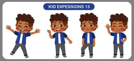 children with various expressions. Good for application in various design and other promotional needs vector