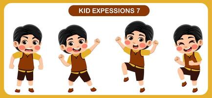children with various expressions. Good for application in various design and other promotional needs vector