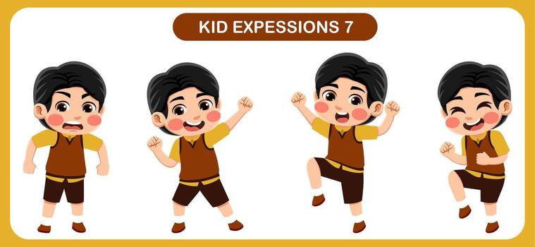 niños con varios expresiones bueno para solicitud en varios diseño y otro promocional necesidades vector