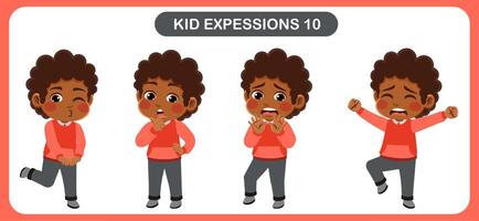 children with various expressions. Good for application in various design and other promotional needs vector