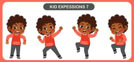 children with various expressions. Good for application in various design and other promotional needs vector