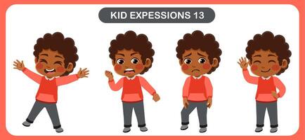 children with various expressions. Good for application in various design and other promotional needs vector