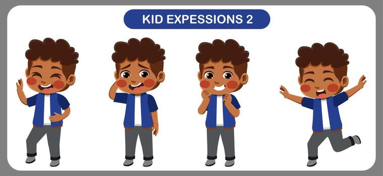 niños con varios expresiones bueno para solicitud en varios diseño y otro promocional necesidades vector