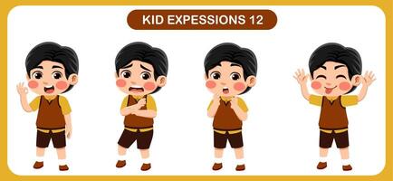 children with various expressions. Good for application in various design and other promotional needs vector