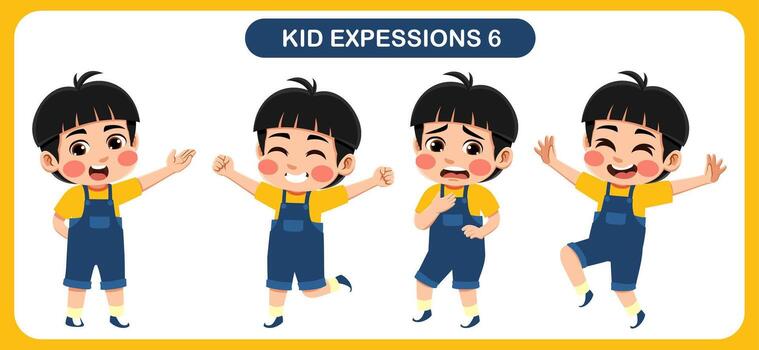 niños con varios expresiones bueno para solicitud en varios diseño y otro promocional necesidades vector