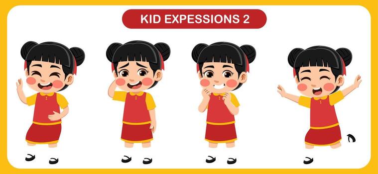 children with various expressions. Good for application in various design and other promotional needs vector