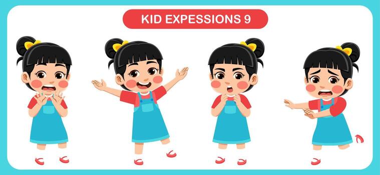 niños con varios expresiones bueno para solicitud en varios diseño y otro promocional necesidades vector