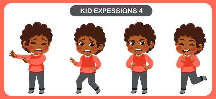 niños con varios expresiones bueno para solicitud en varios diseño y otro promocional necesidades vector