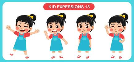 children with various expressions. Good for application in various design and other promotional needs vector