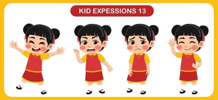 children with various expressions. Good for application in various design and other promotional needs vector