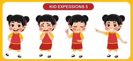 children with various expressions. Good for application in various design and other promotional needs vector