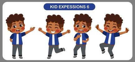 children with various expressions. Good for application in various design and other promotional needs vector